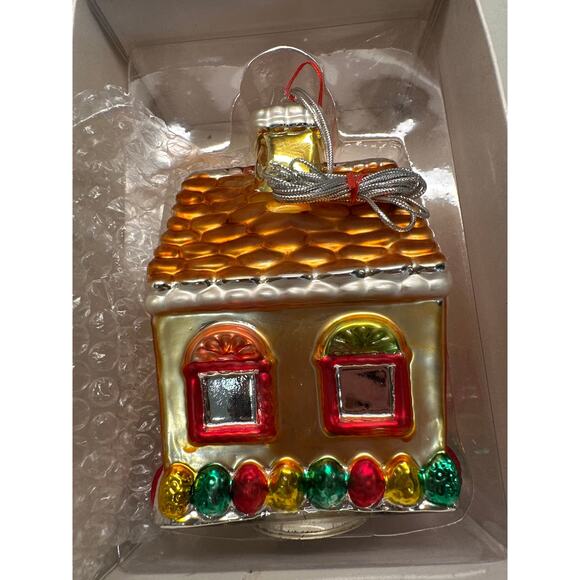 Gingerbread House Large  Mercury Glass Ornament - Picture 6 of 11